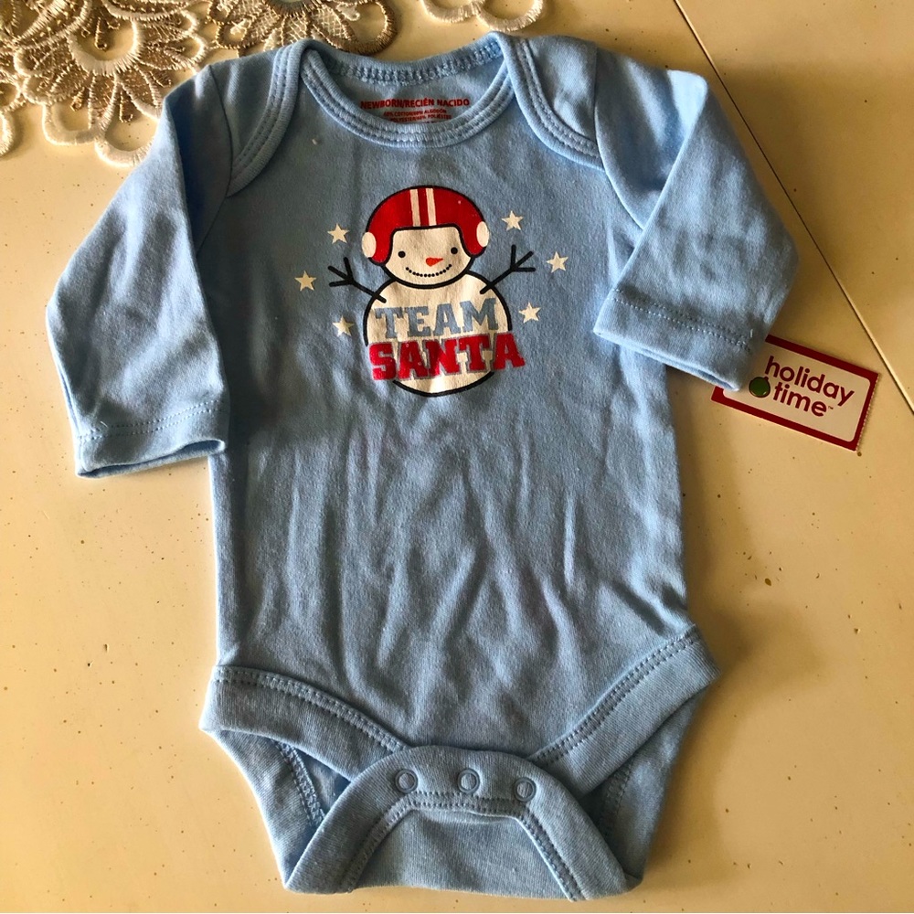 Christmas Santa Snowman Long sleeve Newborn baby boy girl bodysuit romper
